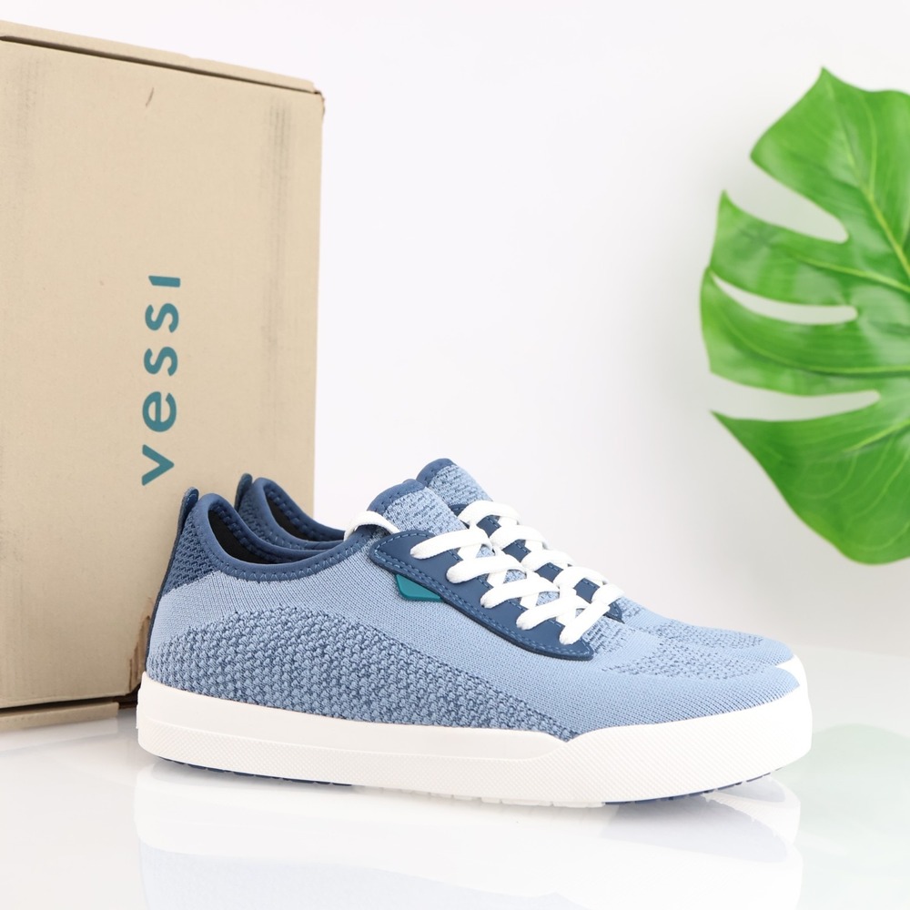 Vessi Womens Weekend 1.5 Sneakers Size 7 Waterproof Blue Lace Up Comfort Shoes - Picture 16 of 17